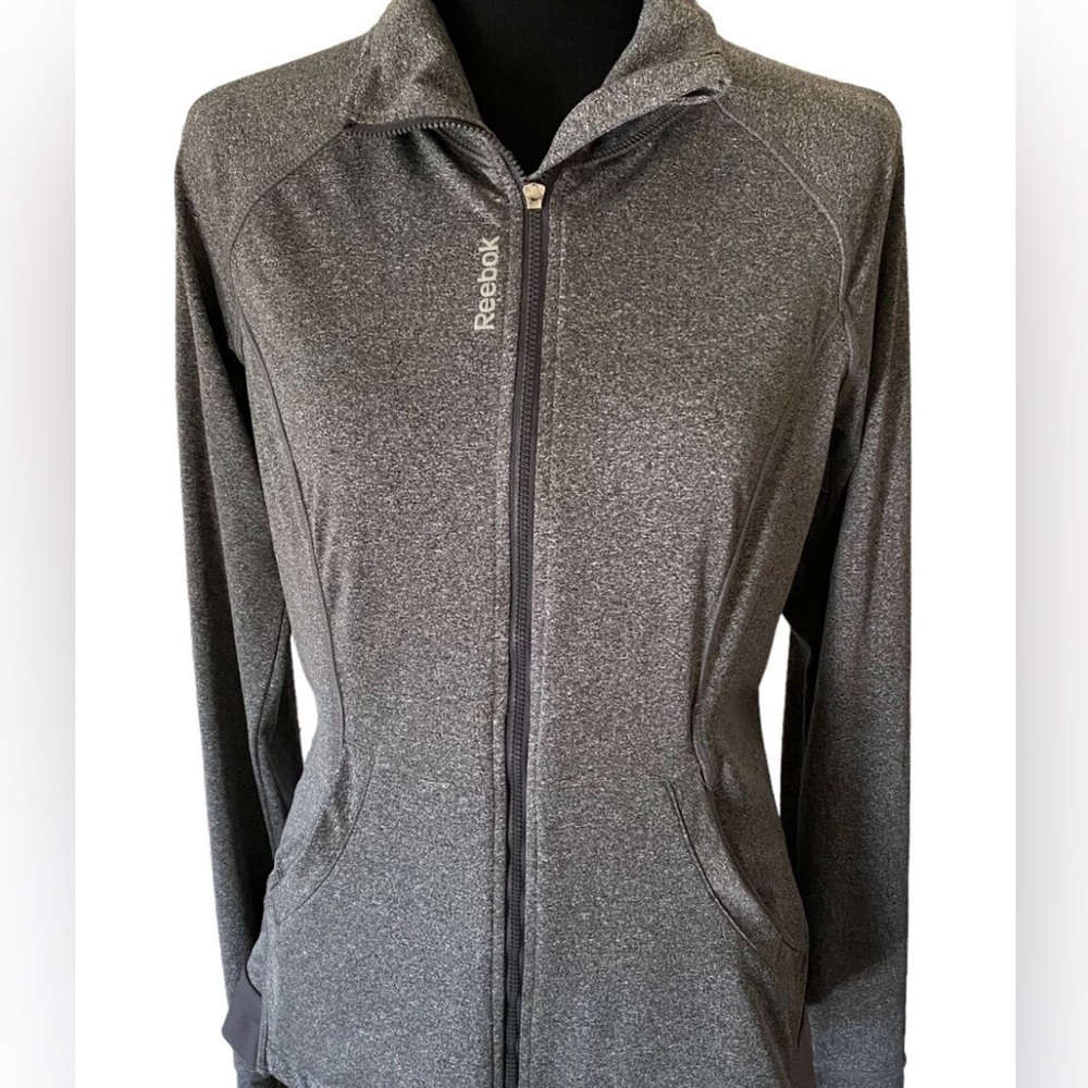 Reebok CHARCOAL HEATHER women’s work out jacket size M